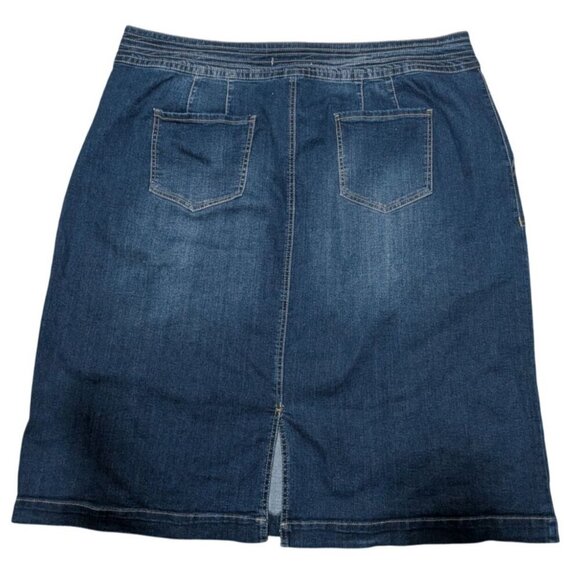 Cato Womens Plus Size 24W Denim Midi Skirt With Pockets & Button Details New - Picture 2 of 8